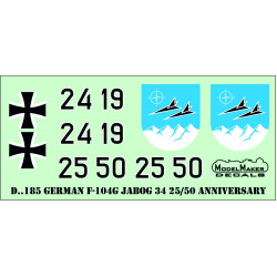 ModelMaker 1/144 D144185 F-104 German JaboG 34 25/50 Aniversary Aircraft Decal