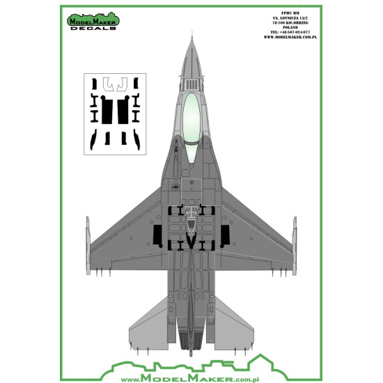 ModelMaker 1/32 CV32001 f-16a/b/c/d strengthening plates - vinyl Exterior