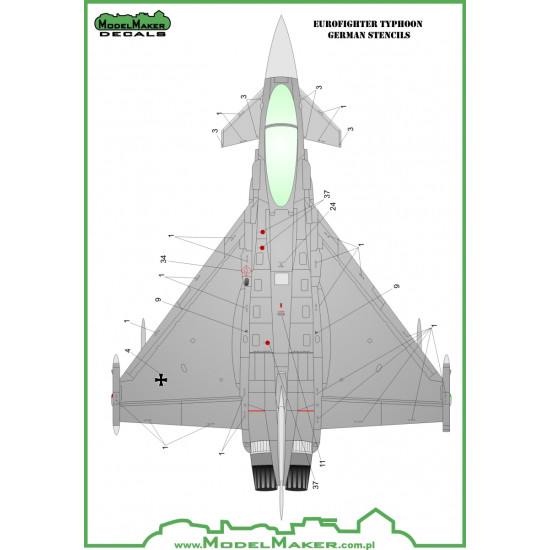 ModelMaker 1/32 D32051 Eurofighter Typhoon German AF TLG 73 Steinhoff Decal