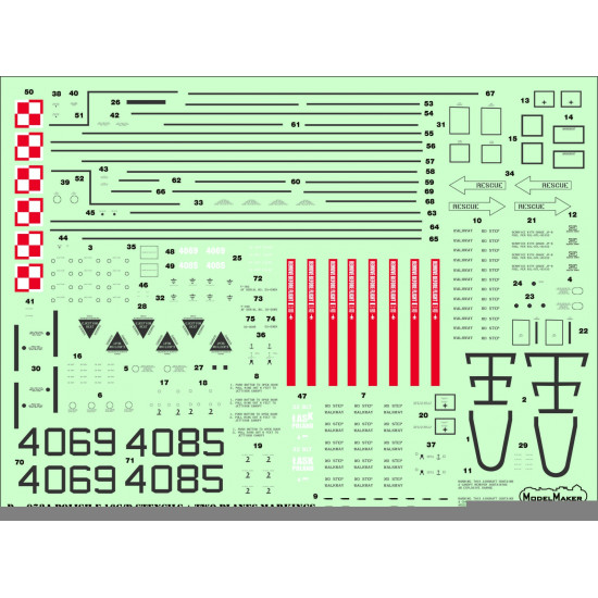 ModelMaker 1/32 D32073A Polish F-16C/D Stencils Aircraft Decal