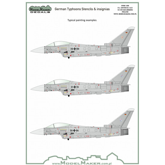 ModelMaker 1/32 D32095 German Typhoons Stencils and insignias Aircraft Decal