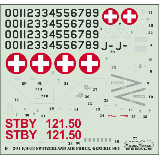 ModelMaker 1/32 MD32207 F/A-18 Switzerland Panthers special scheme mask set Mask ModelMaker 1/32 MD32207 F/A-18 Switzerland Panthers special scheme mask set Mask