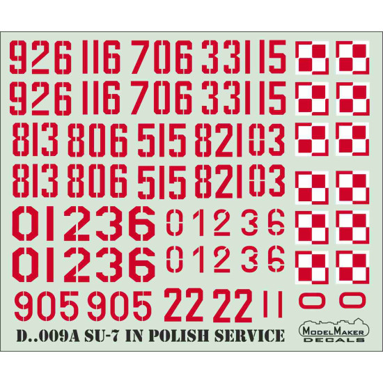 ModelMaker 1/48 D48009A Su-7 in Polish service Aircraft Decal ModelMaker 1/48 D48009A Su-7 in Polish service Aircraft Decal