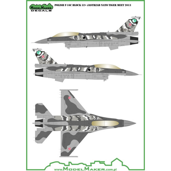 ModelMaker 1/48 D48031 Polish F-16 C/D NATO Tiger Meet 2014 Aircraft Decal ModelMaker 1/48 D48031 Polish F-16 C/D NATO Tiger Meet 2014 Aircraft Decal