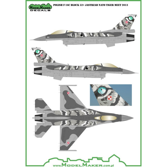 ModelMaker 1/48 D48031 Polish F-16 C/D NATO Tiger Meet 2014 Aircraft Decal ModelMaker 1/48 D48031 Polish F-16 C/D NATO Tiger Meet 2014 Aircraft Decal