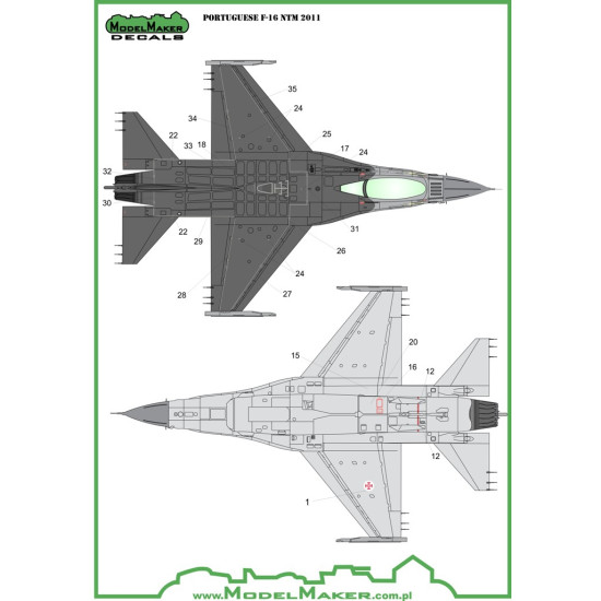 ModelMaker 1/48 D48034 Portuguese F-16 NTM 2011 Aircraft Decal