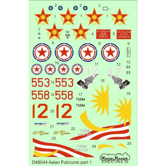 ModelMaker 1/48 D48044 Asian Fulcrums part 1 Malaysia Kazakhstan Kopia Decal