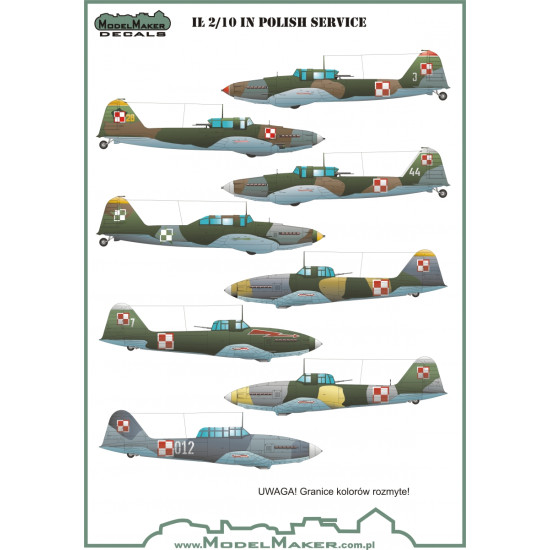 ModelMaker 1/48 D48049 IL-2/10 in Polish service Aircraft Decal ModelMaker 1/48 D48049 IL-2/10 in Polish service Aircraft Decal