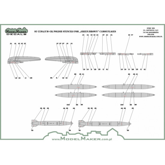 ModelMaker 1/48 D48083 Su-22M4/UM-3k Polish stencils Aircraft Decal
