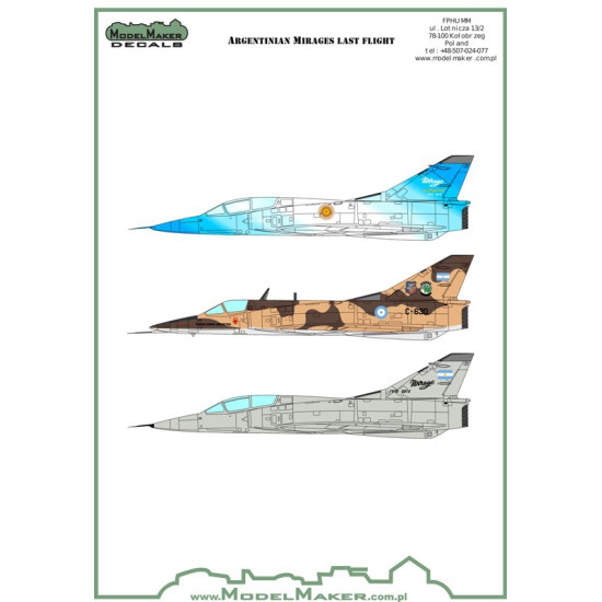 ModelMaker 1/48 D48084 Argentine Mirage Farewell Aircraft Decal