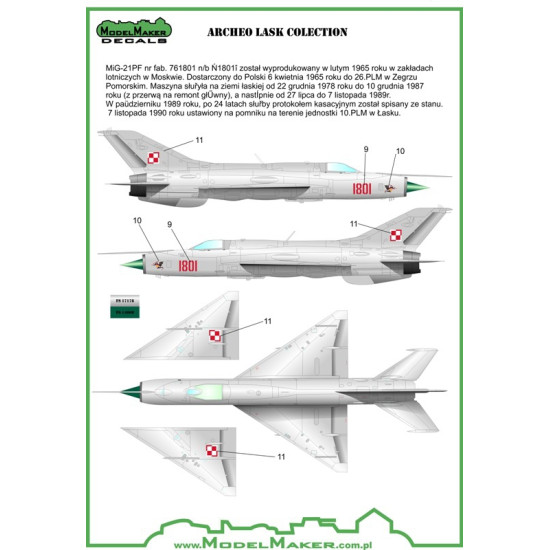 ModelMaker 1/48 D48088 Archeo Lask colection Aircraft Decal