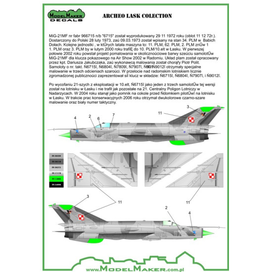 ModelMaker 1/48 D48088 Archeo Lask colection Aircraft Decal
