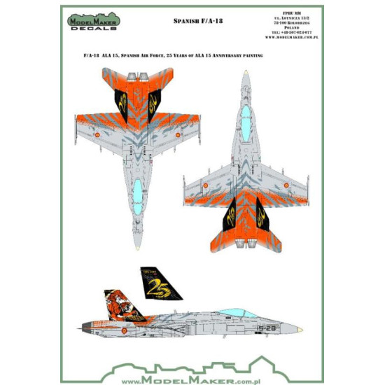 ModelMaker 1/48 D48093 Spain F/A-18 25 years of ALA15 Aircraft Decal