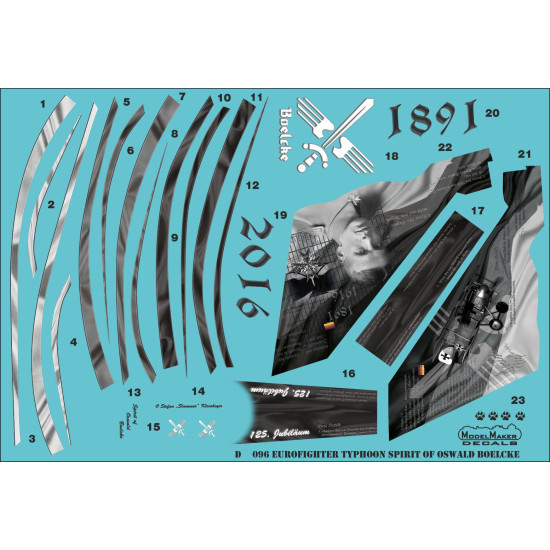 ModelMaker 1/48 D48096 German Eurofigher Typhoon TLG 31 Boelcke Aircraft Decal ModelMaker 1/48 D48096 German Eurofigher Typhoon TLG 31 Boelcke Aircraft Decal