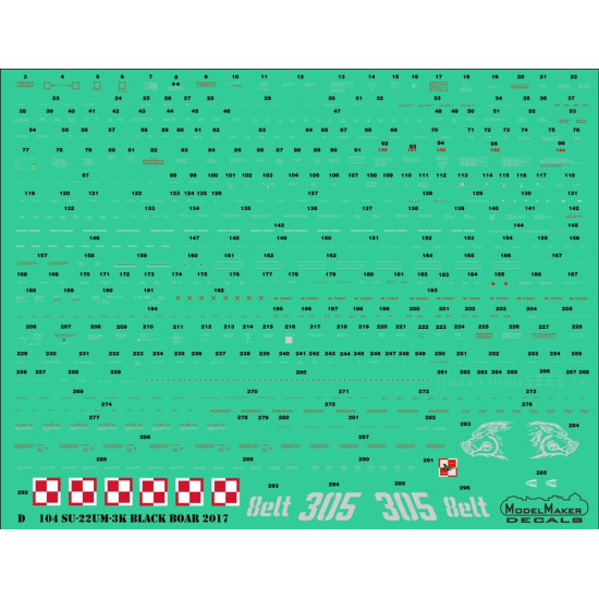 ModelMaker 1/48 D48104 Su-22UM-3k Black Boar 2017 Aircraft Decal