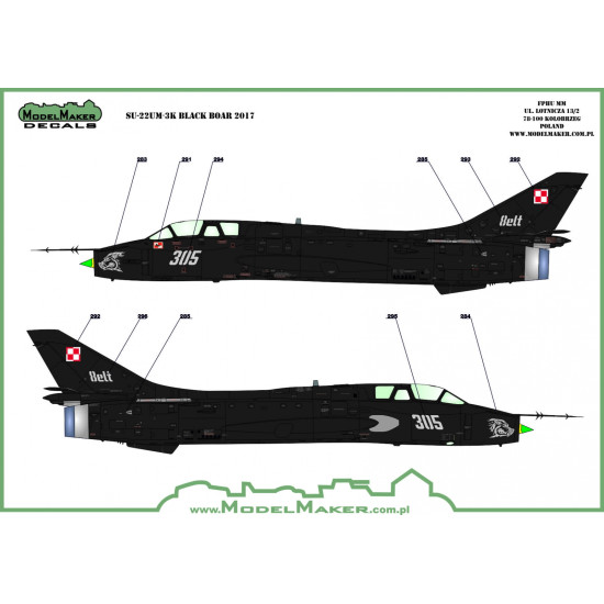 ModelMaker 1/48 D48104 Su-22UM-3k Black Boar 2017 Aircraft Decal