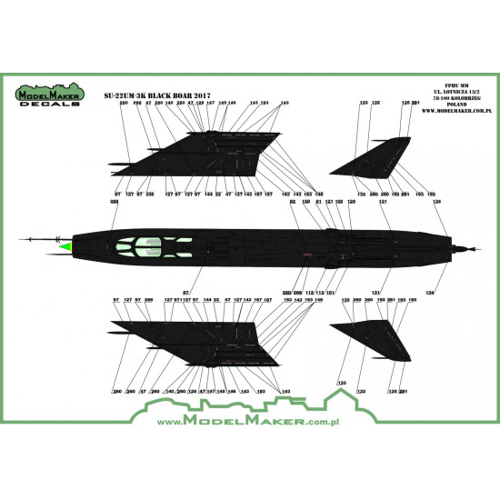 ModelMaker 1/48 D48104 Su-22UM-3k Black Boar 2017 Aircraft Decal