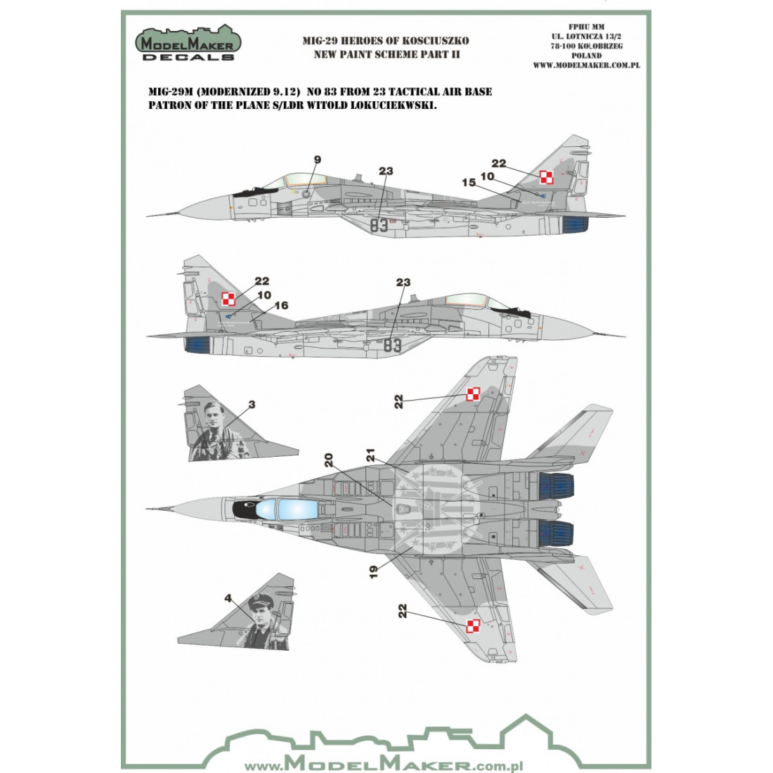 ModelMaker 1/48 D48106 MiG-29 Heroes of Kosciuszko scheme part 2 ...