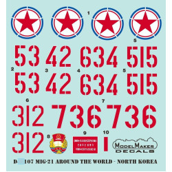ModelMaker 1/48 D48107 MiG-21 Around The World Aircraft Decal