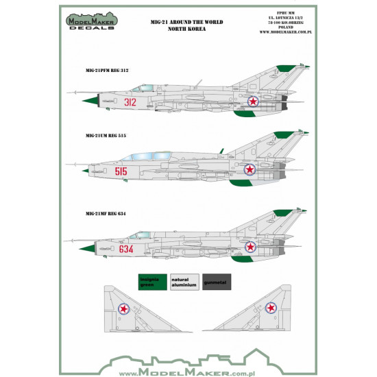 ModelMaker 1/48 D48107 MiG-21 Around The World Aircraft Decal ModelMaker 1/48 D48107 MiG-21 Around The World Aircraft Decal
