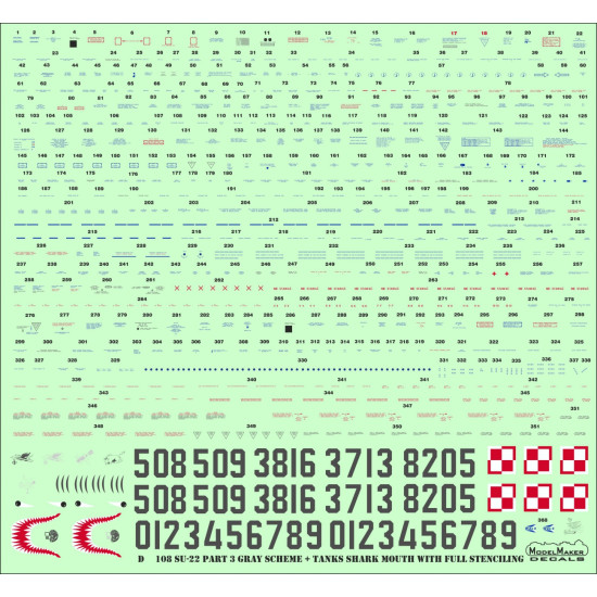 ModelMaker 1/48 D48108 Su-22 in Polish service part 3 gray scheme Aircraft Decal