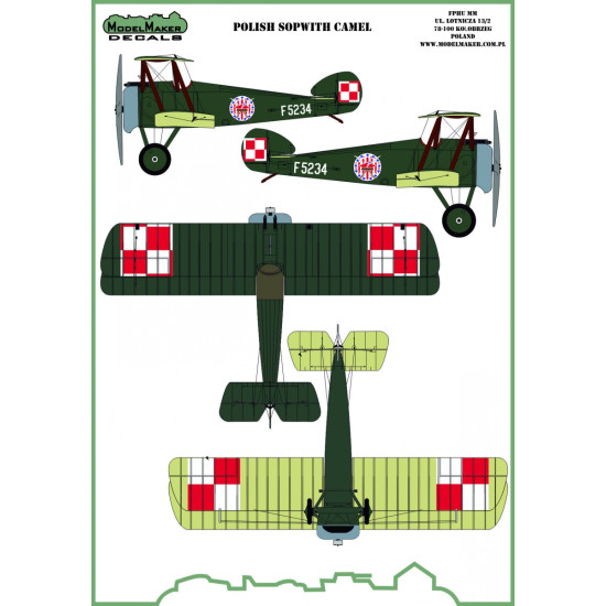 ModelMaker 1/48 D48117 POLISH SOPWITH CAMEL Aircraft Decal