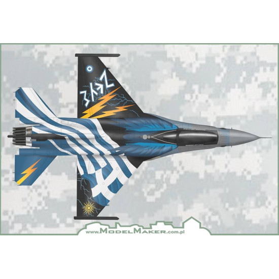 ModelMaker 1/48 D48120 Greek F-16C block 52 ZEUS decal+resin CFT +paraschute