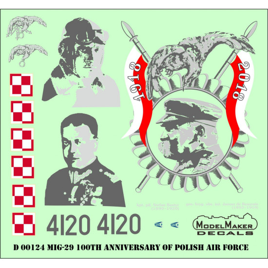 ModelMaker 1/48 D48124 MiG-29 100th Anniversary Polish Air Force Aircraft Decal