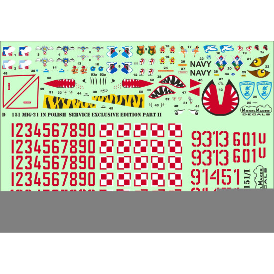 ModelMaker 1/48 D48151 MiG-21 in Polish service exclusive edition part II Decal