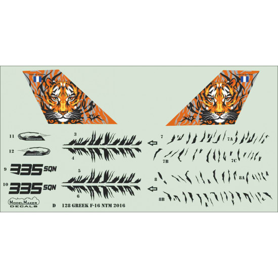 ModelMaker 1/48 D72128 Greek F-16 Nato Tiger Meet 2016 Aircraft Decal
