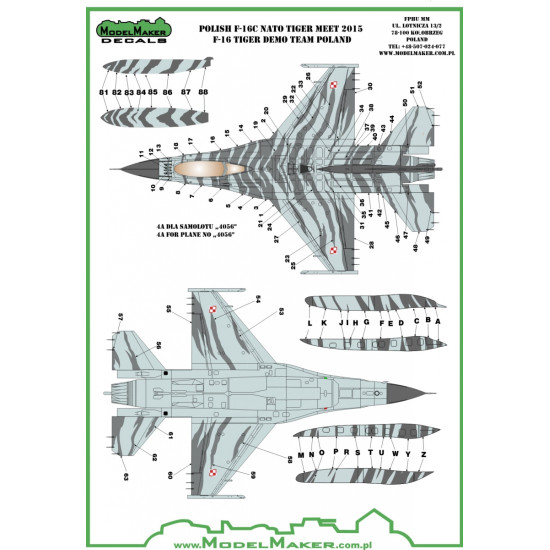 ModelMaker 1/48 MD48061 Polish F-16C NATO Tiger Meet 2015 Tiger Demo Team Mask ModelMaker 1/48 MD48061 Polish F-16C NATO Tiger Meet 2015 Tiger Demo Team Mask