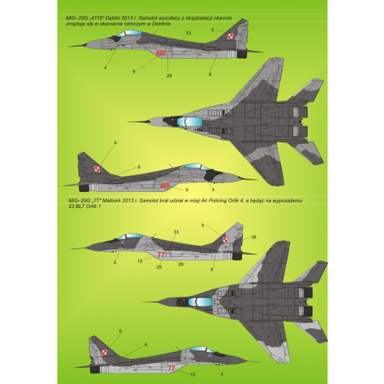 ModelMaker 1/72 D72007 MiG-29 in Polish service vol.2 Aircraft Decal ModelMaker 1/72 D72007 MiG-29 in Polish service vol.2 Aircraft Decal