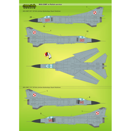 ModelMaker 1/72 D72013 MiG-23MF in Polish service Aircraft Decal ModelMaker 1/72 D72013 MiG-23MF in Polish service Aircraft Decal