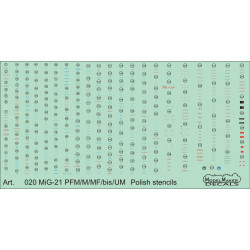 ModelMaker 1/72 D72020 MiG-21PFM/M/MF/bis Polish stencils Aircraft Decal