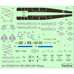 ModelMaker 1/72 D72054 F/A-18D VMFA-225 Vikings Aircraft Decal