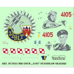 ModelMaker 1/72 D72055 MiG-29UB "4105" Stanislaw Skalski Aircraft Decal