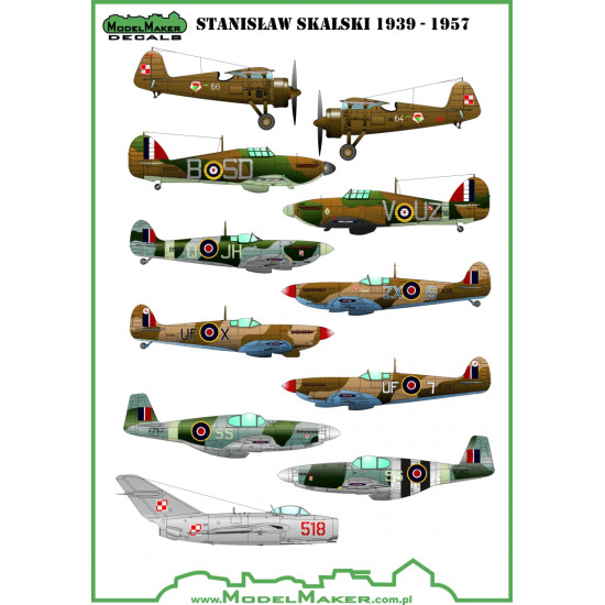 ModelMaker 1/72 D72057A Stanislaw Skalski planes Aircraft Decal ModelMaker 1/72 D72057A Stanislaw Skalski planes Aircraft Decal