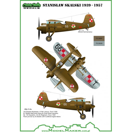 ModelMaker 1/72 D72057A Stanislaw Skalski planes Aircraft Decal ModelMaker 1/72 D72057A Stanislaw Skalski planes Aircraft Decal