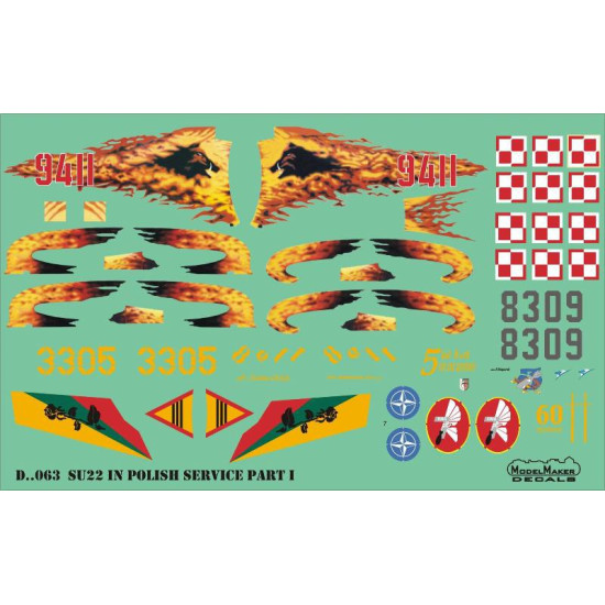 ModelMaker 1/72 D72063 Su-22 in Polish service part. I Aircraft Decal ModelMaker 1/72 D72063 Su-22 in Polish service part. I Aircraft Decal