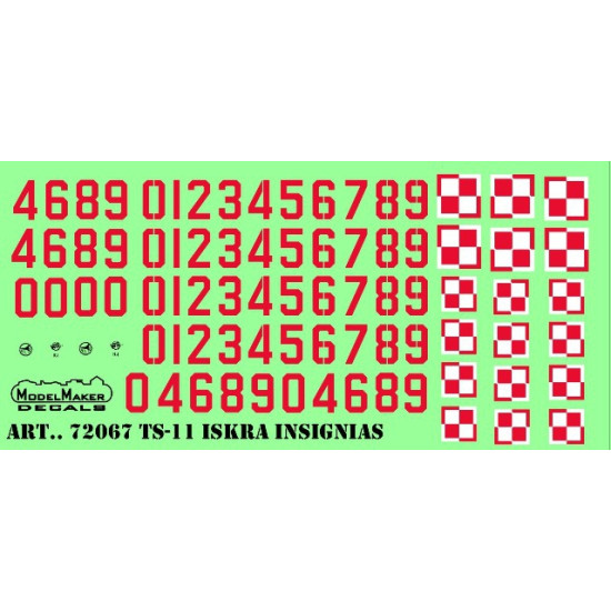 ModelMaker 1/72 D72067 TS-11 Iskra insignias Aircraft Decal ModelMaker 1/72 D72067 TS-11 Iskra insignias Aircraft Decal