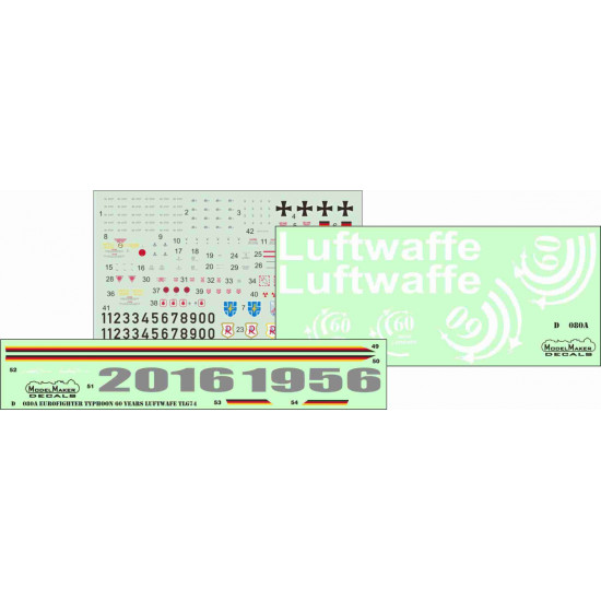 ModelMaker 1/72 D72080A Eurofighter Typhoon 60 Years Luftwaffe TLG 74 Decal ModelMaker 1/72 D72080A Eurofighter Typhoon 60 Years Luftwaffe TLG 74 Decal