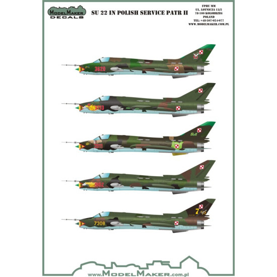 ModelMaker 1/72 D72081 Su-22 in Polish service part II 1/72 Aircraft Decal ModelMaker 1/72 D72081 Su-22 in Polish service part II 1/72 Aircraft Decal