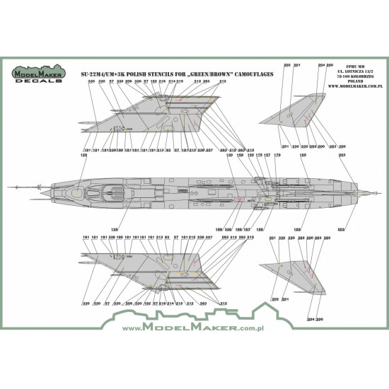 ModelMaker 1/72 D72083 Su-22M4/UM-3k Polish stencils Aircraft Decal