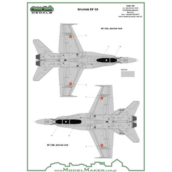 ModelMaker 1/72 D72089 F/A-18 Spain Standart Markings + Stencils Aircraft Decal ModelMaker 1/72 D72089 F/A-18 Spain Standart Markings + Stencils Aircraft Decal