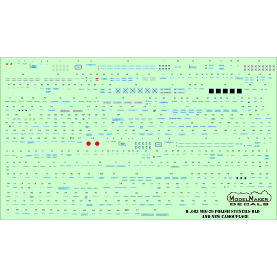 ModelMaker 1/72 D72091 MiG-29 Polish stencils Aircraft Decal ModelMaker 1/72 D72091 MiG-29 Polish stencils Aircraft Decal