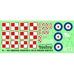 ModelMaker 1/72 D72094 Bristol Fighter F.2B in Polish service Aircraft Decal