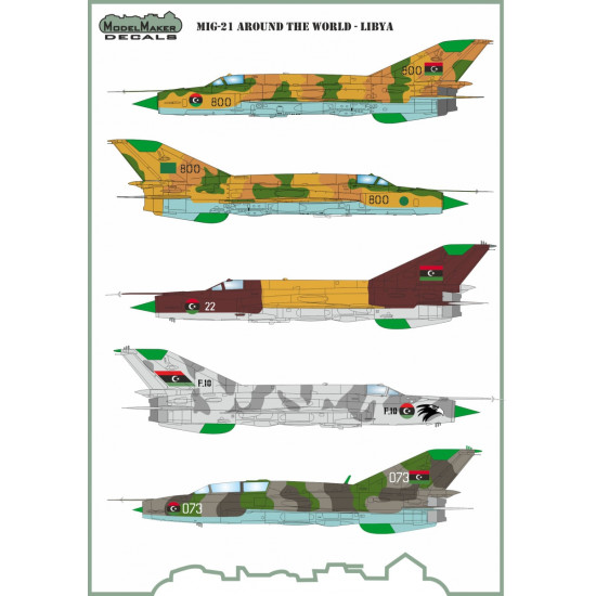 ModelMaker 1/72 D72110 MiG-21 Around The World - Libya Aircraft Decal ModelMaker 1/72 D72110 MiG-21 Around The World - Libya Aircraft Decal