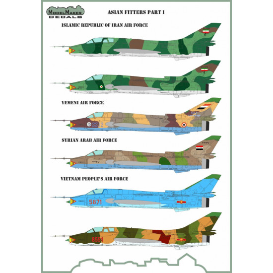 ModelMaker 1/72 D72122 Asian Fitters Part I Aircraft Decal