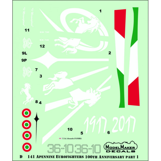 ModelMaker 1/72 D72141 Apennine Eurofighters Part I Aircraft Decal ModelMaker 1/72 D72141 Apennine Eurofighters Part I Aircraft Decal