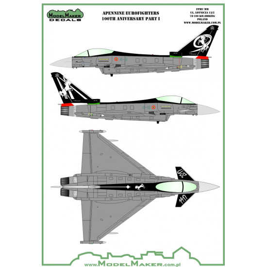 ModelMaker 1/72 D72141 Apennine Eurofighters Part I Aircraft Decal ModelMaker 1/72 D72141 Apennine Eurofighters Part I Aircraft Decal
